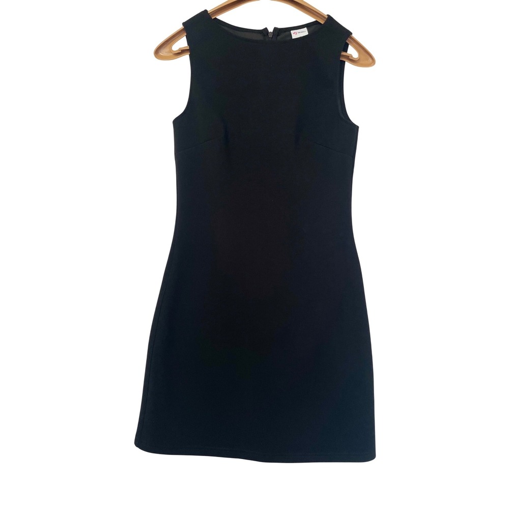 Wiholl Sheath Dress Womens Small Black Sleeveless Mini Stretch Back Zip LBD